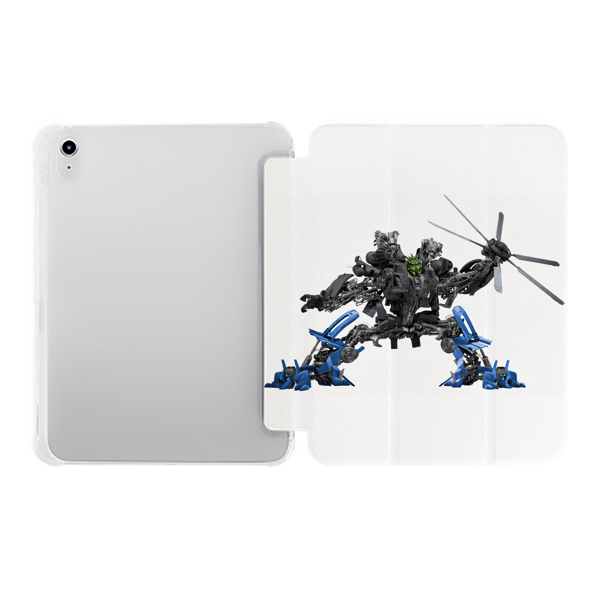 （画像用） Transformers トランスフォーマー IPad ケース ペン収納付き 三つ折りスタンド PUレザー×シリコン 対応機種9.5/10.5/10.9インチ
